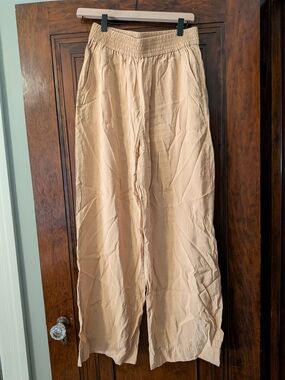 Madewell Harlow Wide-Leg Pants in Light Beige